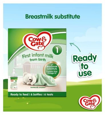 Cow &amp;amp; Gate First Infant Milk Starter Pack from Birth 6 x 70ml