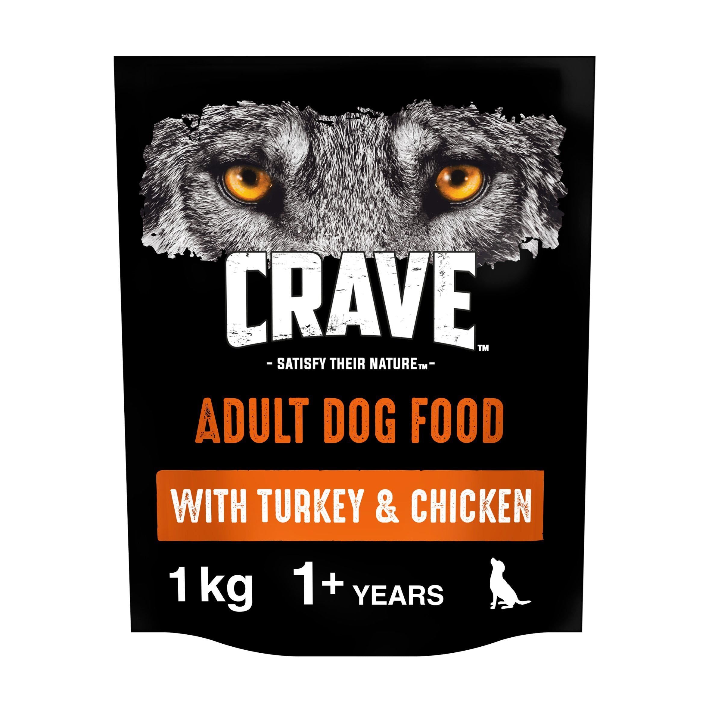 Crave Natural Grain Free Adult Complete Dry Dog Food Turkey &amp;amp; Chicken 1kg