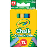 Crayola 12 Anti Dust Coloured Chalk