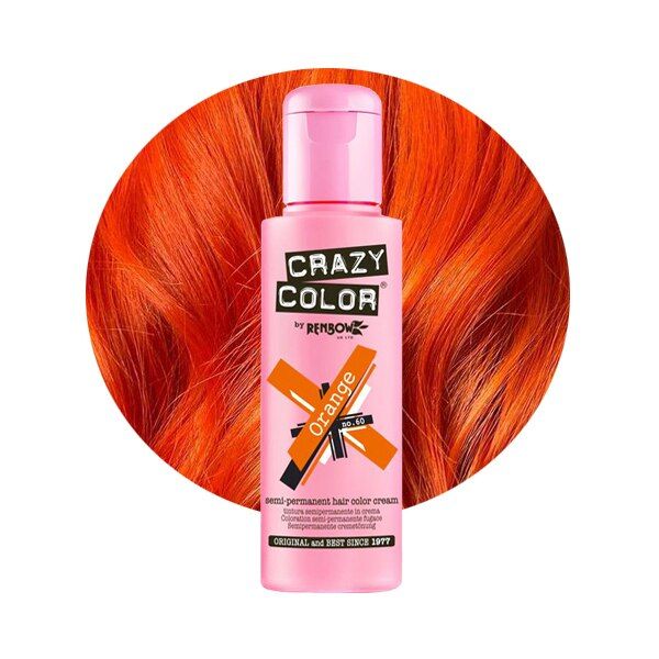 Crazy Color Semi Permanent Hair Color Cream Orange 60