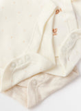 Cream Bear Print Long Sleeve Bodysuits 5 Pack Up to 3 mths