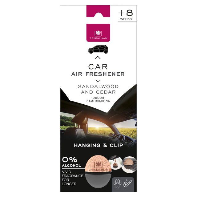 Cristalinas Car Air Freshener Sandalwood & Cedar   6ml