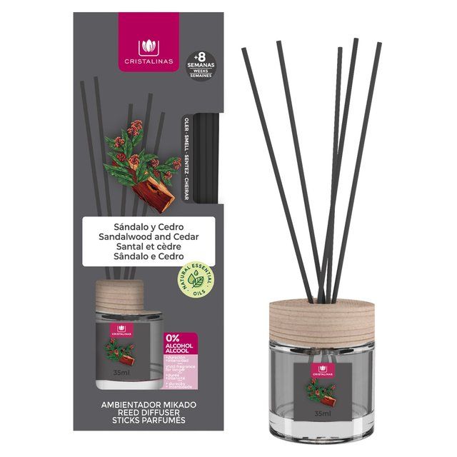 Cristalinas Reed Diffuser Sandalwood & Cedar   35ml