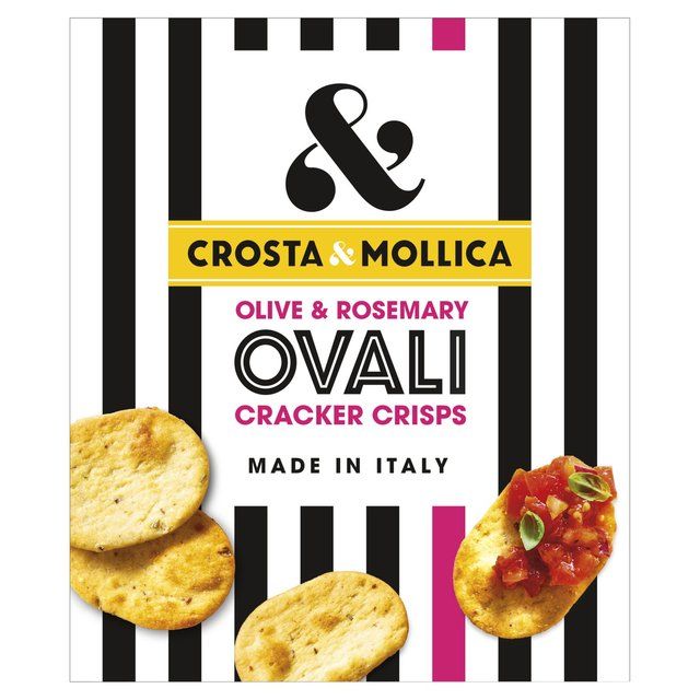 Crosta &amp;amp; Mollica Olive &amp;amp; Rosemary Ovali Cracker Crisps   120g