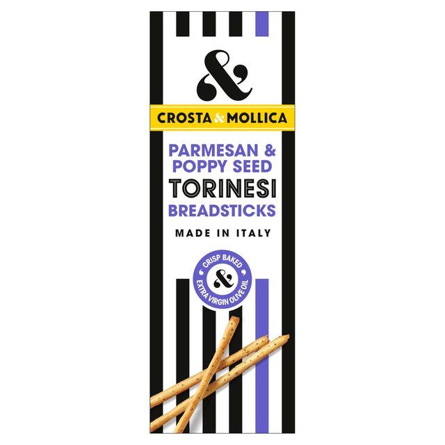 Crosta & Mollica Torinesi Parmesan & Poppy Seed Breadsticks   120g