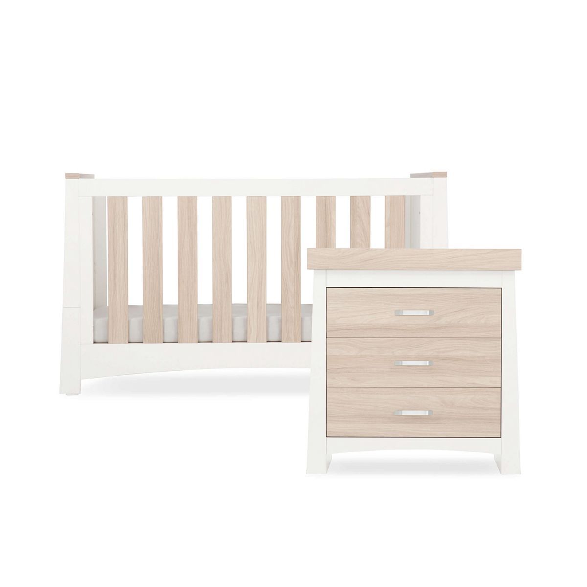 CuddleCo Ada 2 Piece Nursery Furniture Set &amp;ndash; White and Ash