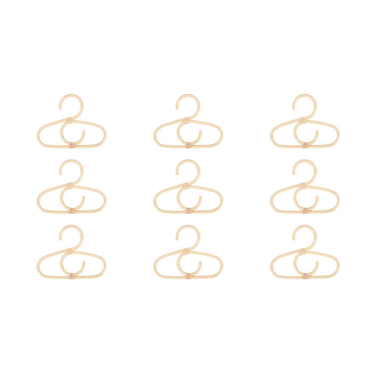 CuddleCo Aria Set of 9 Hangers  - Rattan