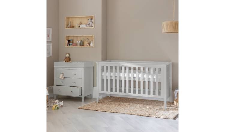 Cuggl Canterbury 2 Piece Nursery Furniture Set - Light Grey