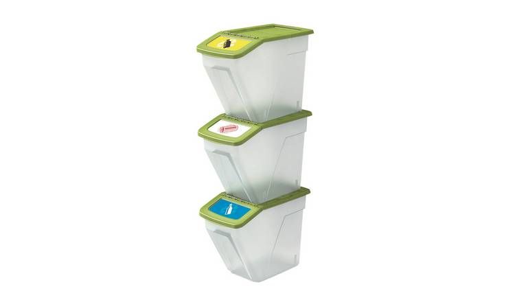 Curver 34 Litre Recycling Bins - Set of 3