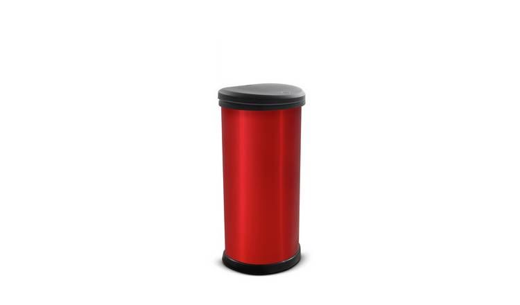 Curver 40 Litre Deco Touch Top Kitchen Bin - Red