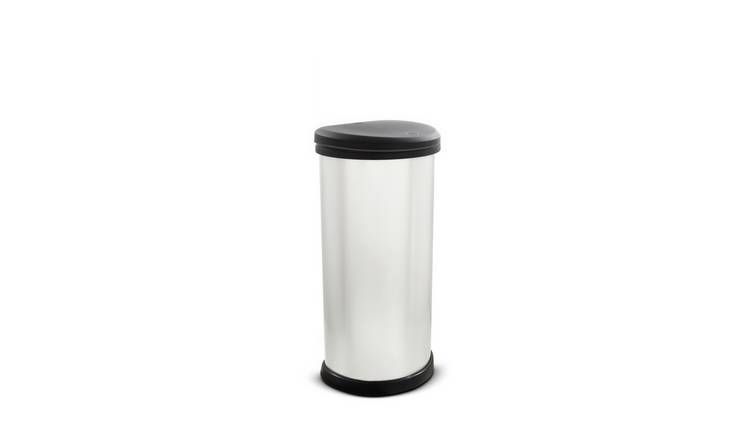 Curver 40 Litre Deco Touch Top Kitchen Bin - Silver