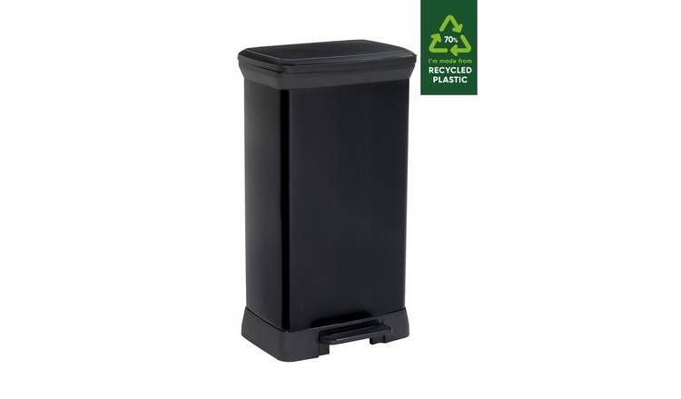 Curver 50 Litre Deco Pedal Bin - Black