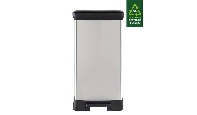 Curver 50 Litre Deco Pedal Bin - Silver