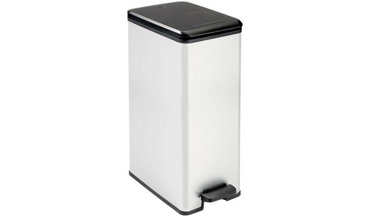 Curver Deco 40 Litre Slim Bin - Silver