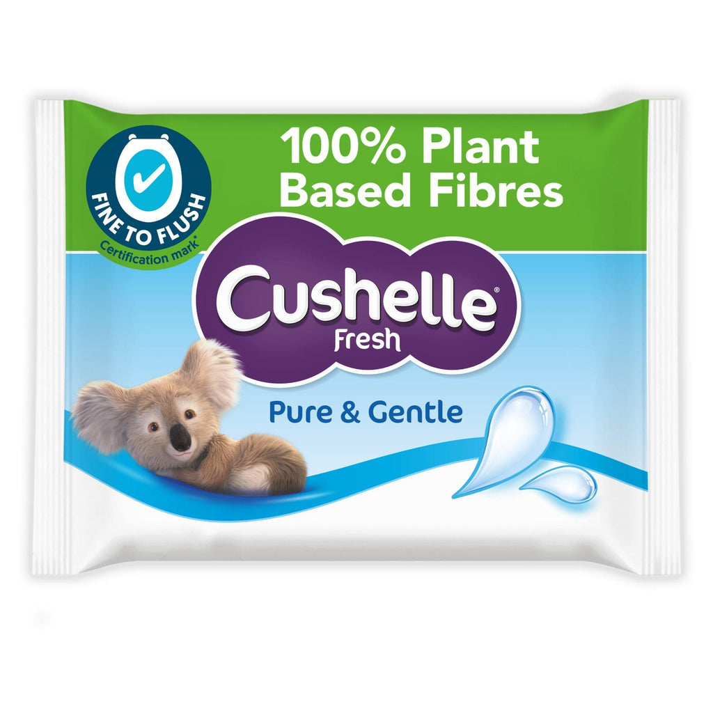 Cushelle Moist Pure & Gentle Flushable Toilet Tissue Wipes x38