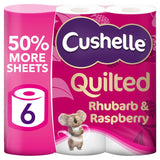 Cushelle Quilted Raspberry &amp;amp; Rhubarb 50% Longer Lasting Toilet Tissue 6 Equals 9 Regular Rolls