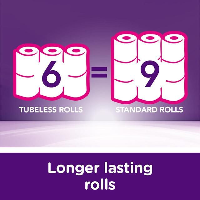 Cushelle Quilted Tubeless Toilet Tissue 6 equals 9 Rolls