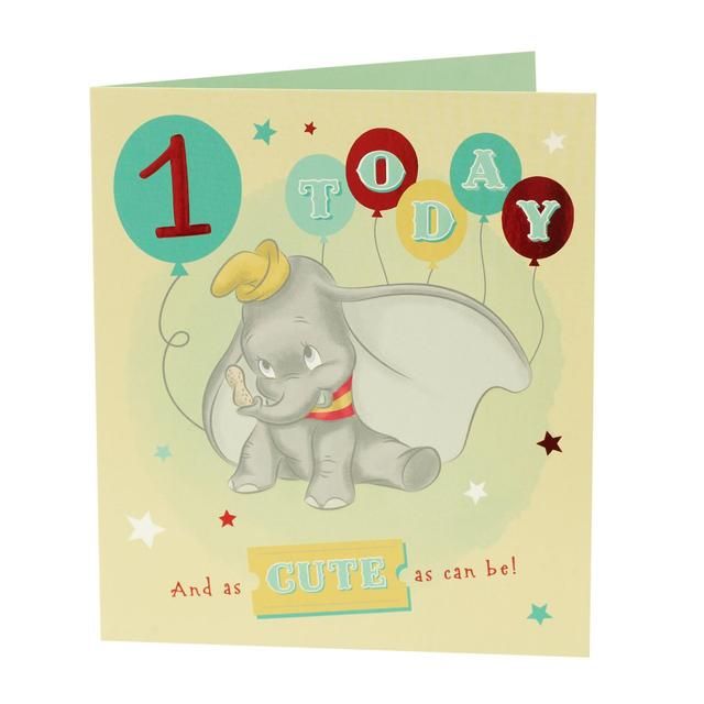 Cute Elephant 1st Birthday Card