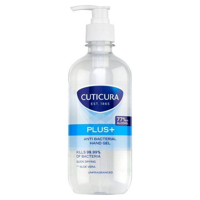 Cuticura Plus Antibacterial Unfragranced Hand Gel 77% Alcohol   500ml