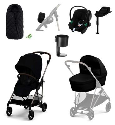 Cybex Melio 6 Piece Bundle - Moon Black