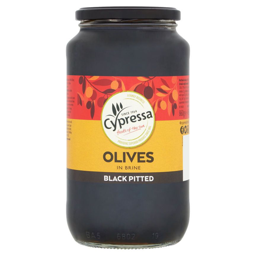 Cypressa Black Pitted Olives In Brine Jar