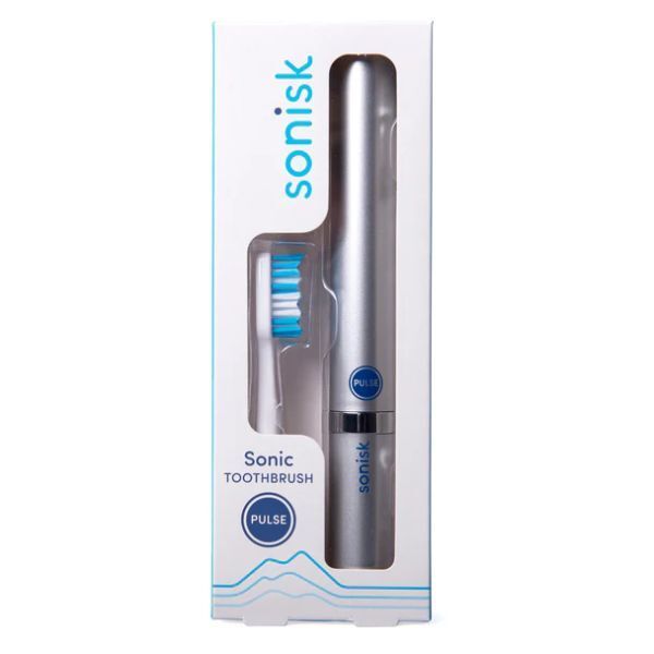 Sonisk Pulse Battery Powered Travelling Toothbrush GOODS Superdrug Metallic Silver  