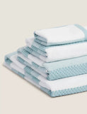 Pure Cotton Striped Textured Towel Bathroom M&S   