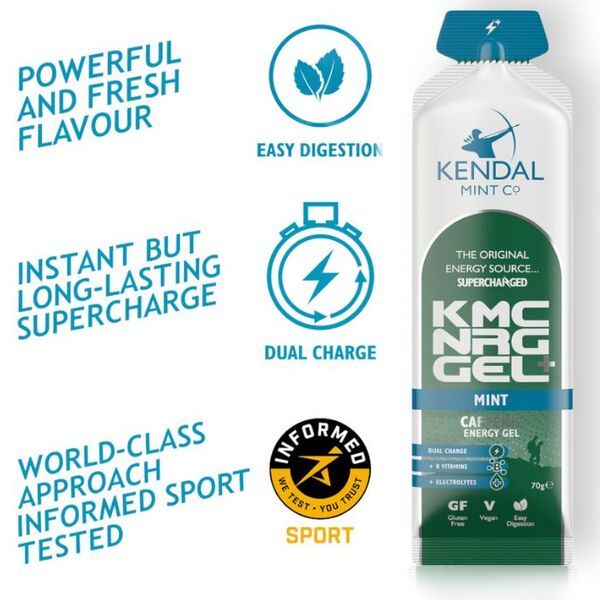 KMC NRG GEL+ Caffeine Energy Gel Mint - 6x70g