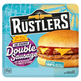 Rustlers The Stacked Double Sausage Bap with Cheese & Tomato Ketchup GOODS ASDA   