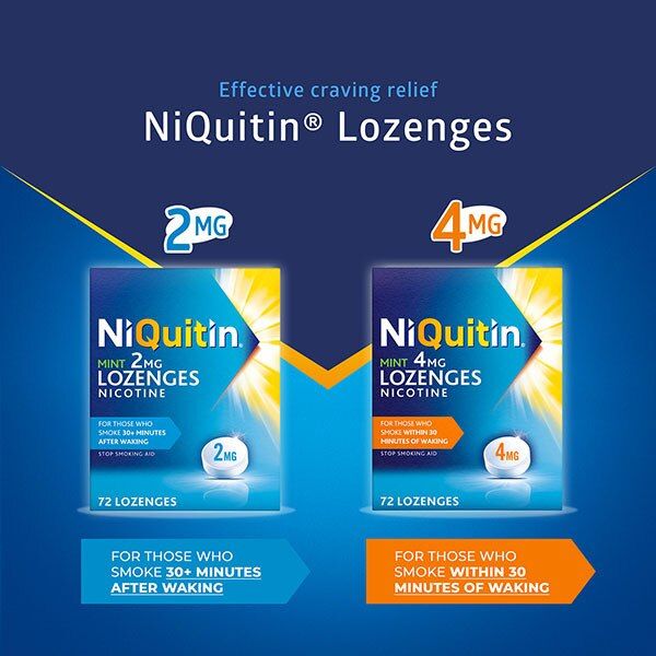 NiQuitin Mint 2mg Lozenges, 72 Lozenges- Quit Smoking Aid GOODS Superdrug   