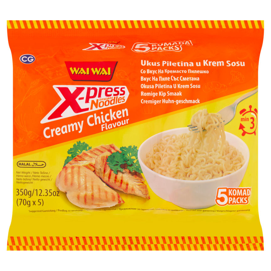 Wai Wai X-Press Instant Noodles Creamy Chicken Flavour 350g