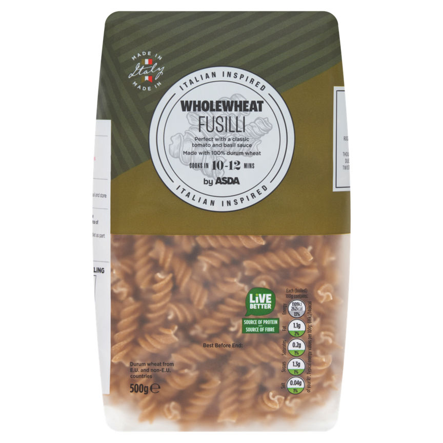 ASDA Wholewheat Fusilli 500g