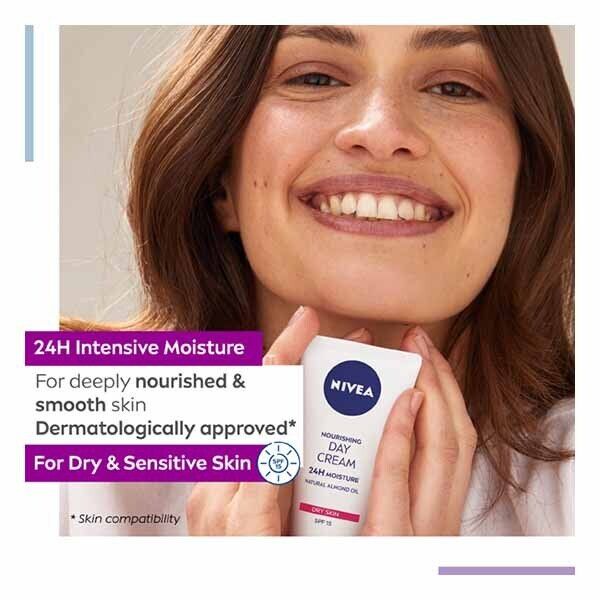 NIVEA Nourishing Day Cream Dry & Sensitive Skin SPF15 50ml GOODS Superdrug   