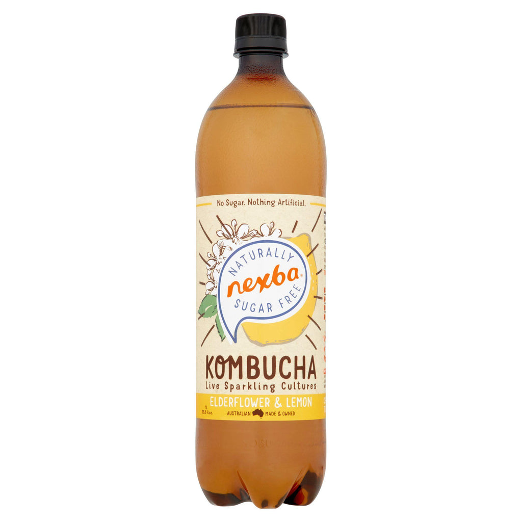 Nexba Naturally Sugar Free Elderflower & Lemon Kombucha 1L