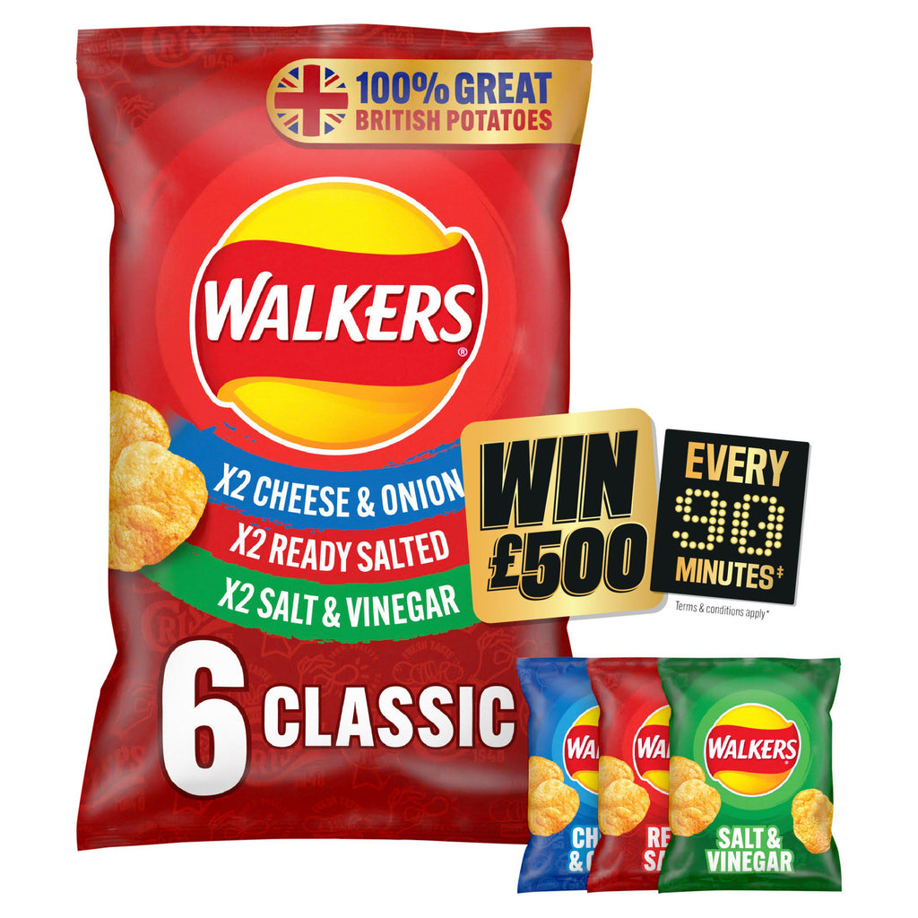 Walkers Classic Variety Multipack Crisps 6x25g