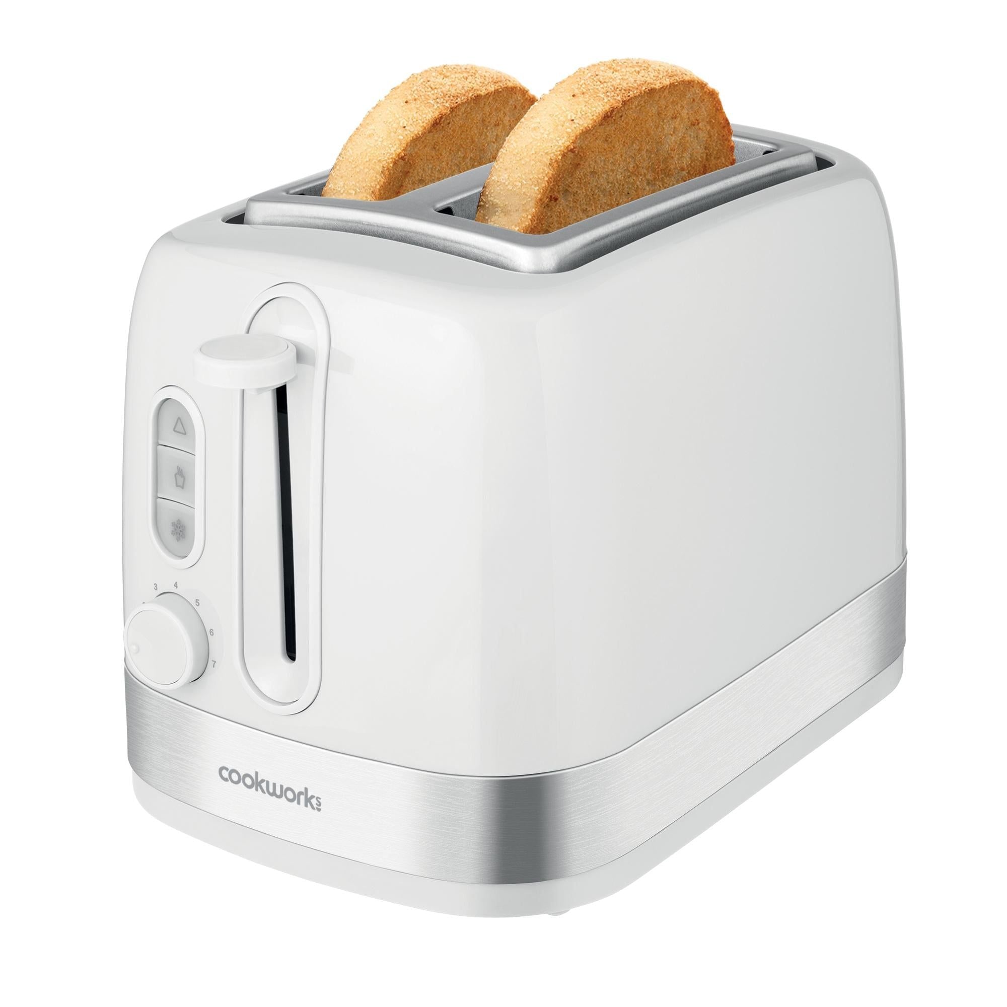 Sainsbury's Cookworks Illuminated 2 Slice Toaster White GOODS Sainsburys   