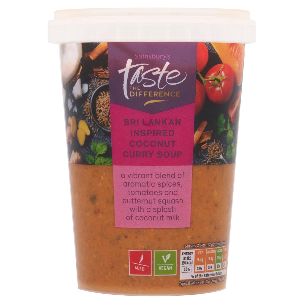 Sainsbury's Sri Lankan Spiced Coconut Curry Soup, Taste the Difference 600g (Serves 2)