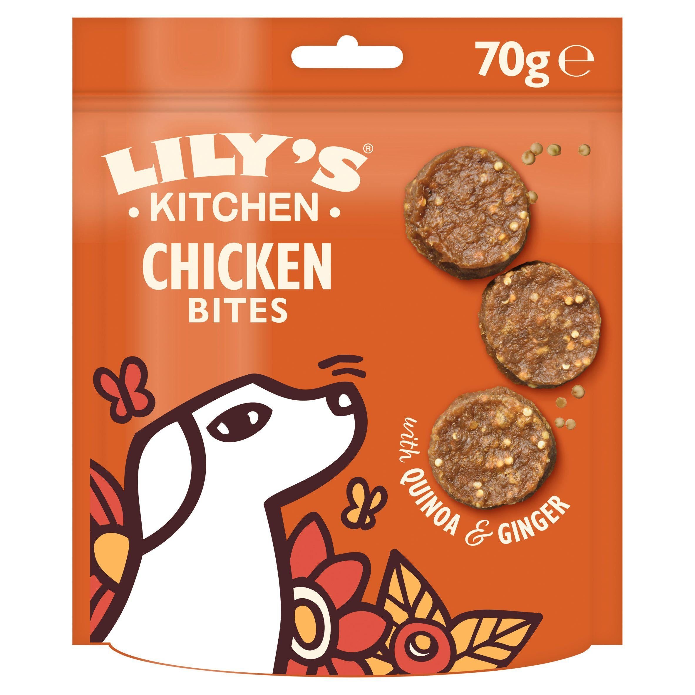 Lily's Kitchen Chomp-Away Chicken Bites Dog Treats 70g Dog and Puppy Treats Sainsburys   