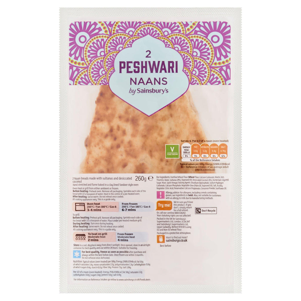 Sainsbury's Peshwari Naan x2 260g