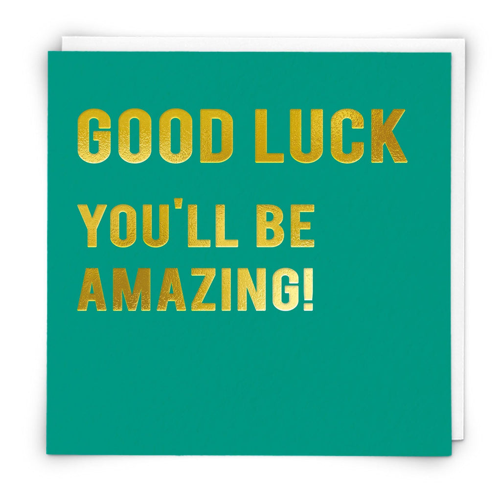 Redback Cards Good Luck Card Amazing Gold Foil Bright Greeting Card