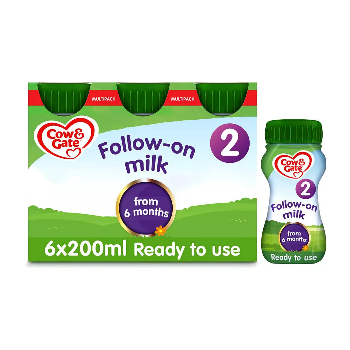Cow & Gate 2 Follow-On Milk 6 x 200ml - McGrocer