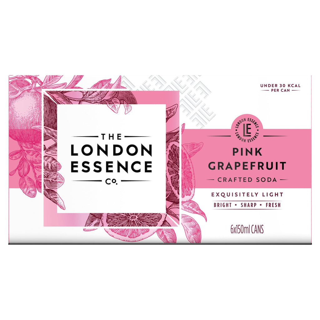 London Essence Pink Grapefruit Crafted Soda Cans 6x150ml