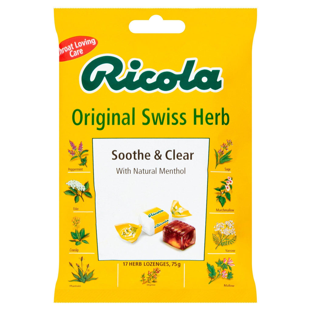 Ricola Soothe & Clear with Natural Menthol 17 Herb Lozenges 75g