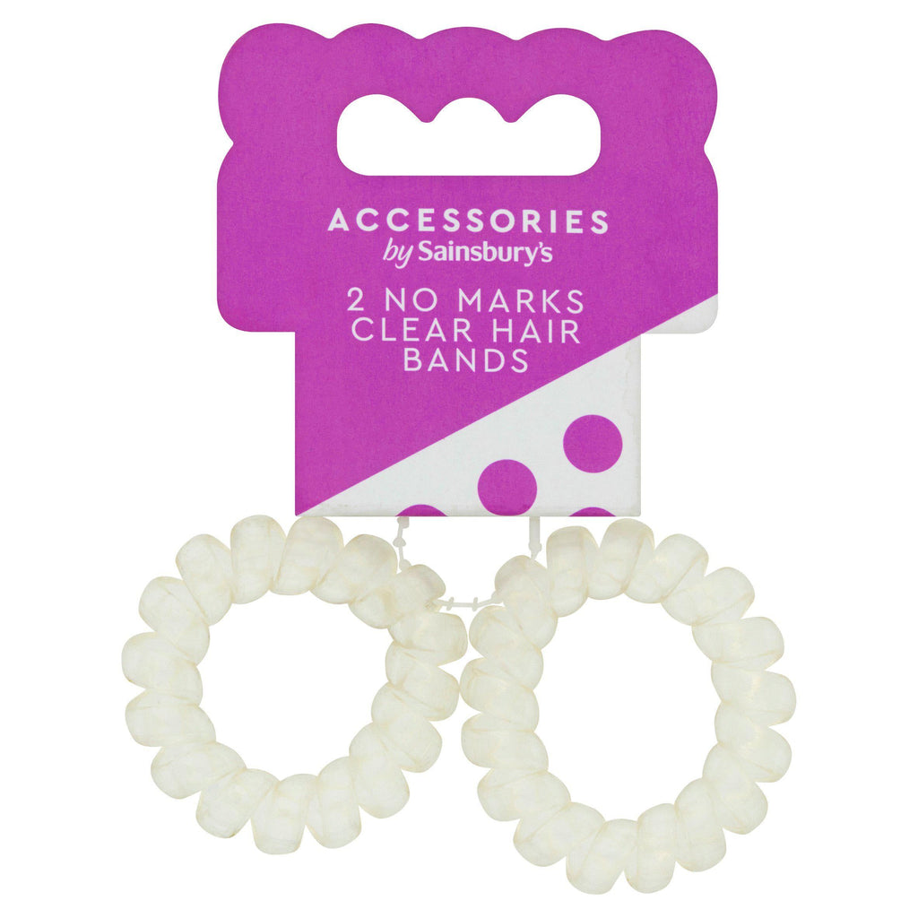 Sainsbury's Accessories No Marks Clear Hair Bands x2