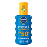 Nivea Sun Protect & Moisture Sun Cream Spray SPF50+ 200ml face & body skincare Sainsburys   