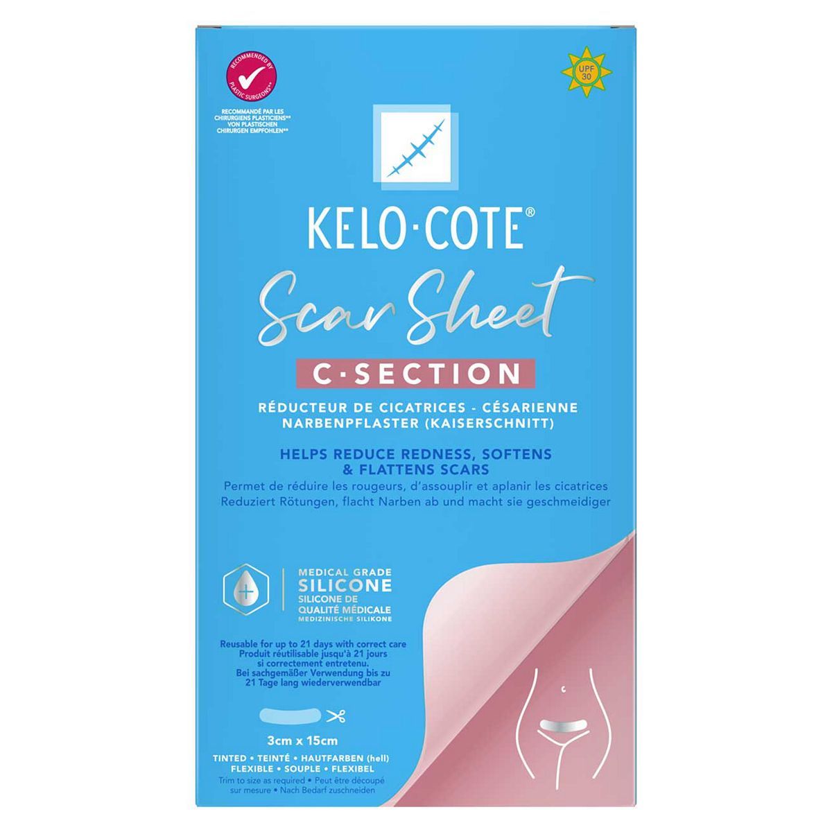 Kelo-cote C-Section Silicone Scar Sheet GOODS Boots   