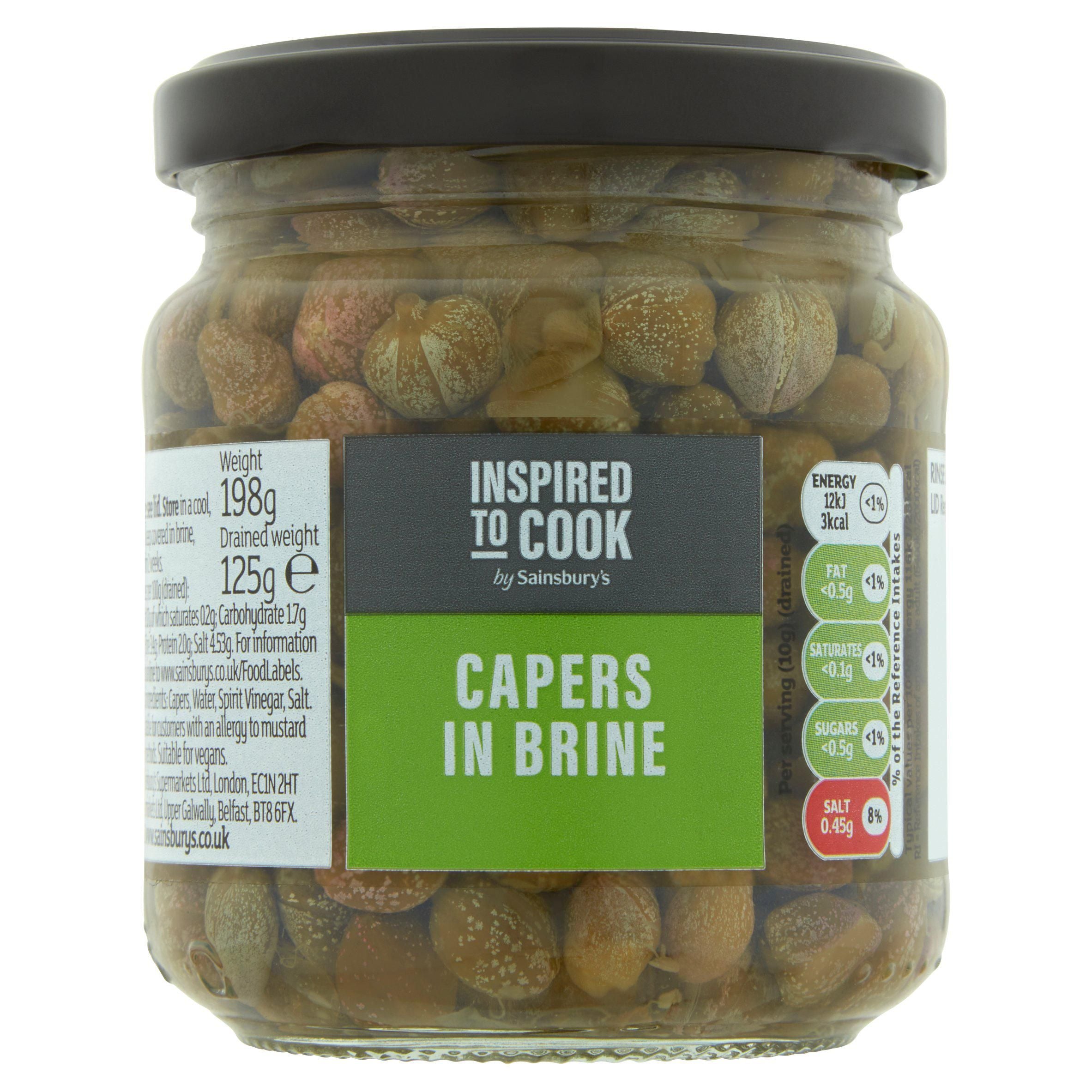 Sainsbury's Inspired to Cook Capucine Capers 198g (125g*) Olives & antipasti Sainsburys   