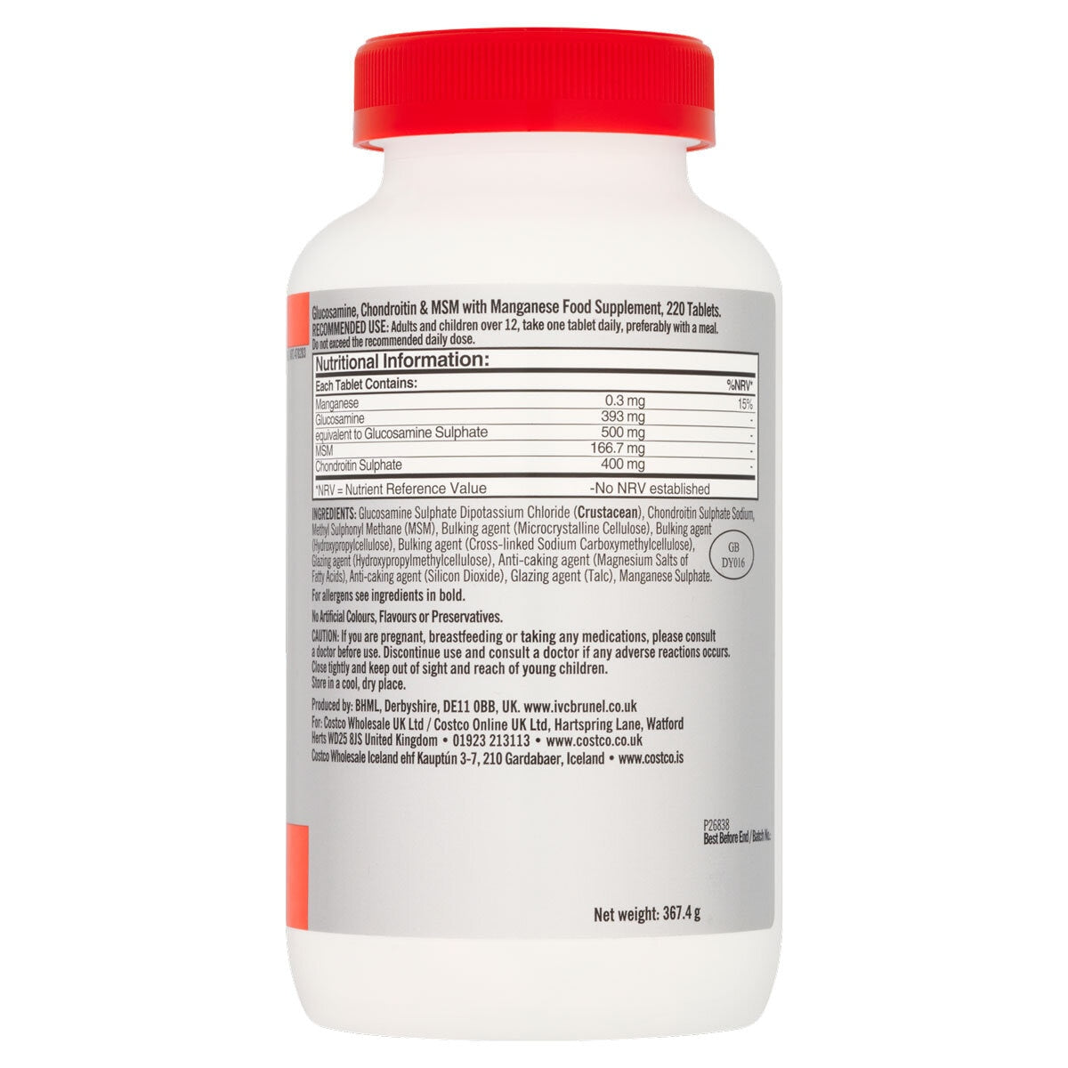 Kirkland Signature Glucosamine, Chondroitin & MSM, 220 Count - McGrocer