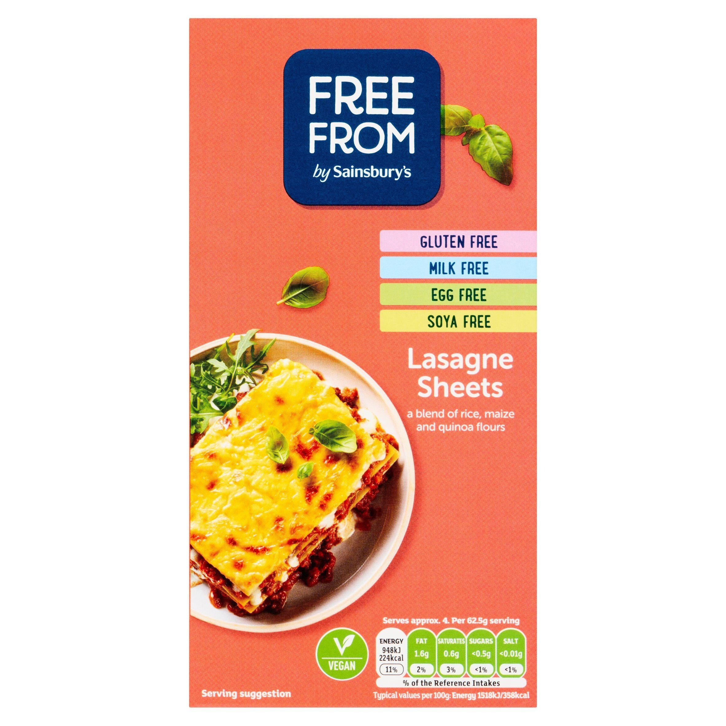 Sainsbury's Free From Lasagne Sheets 250g Pasta Sainsburys   