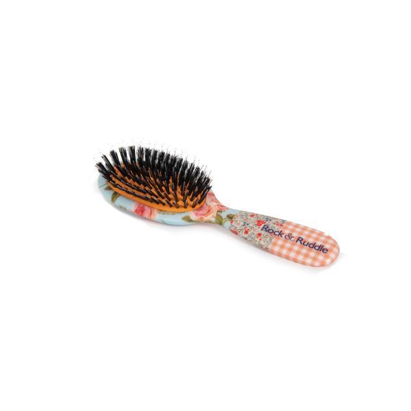 Rock & Ruddle Pink Gingham Small Synthetic Bristle Hairbrush